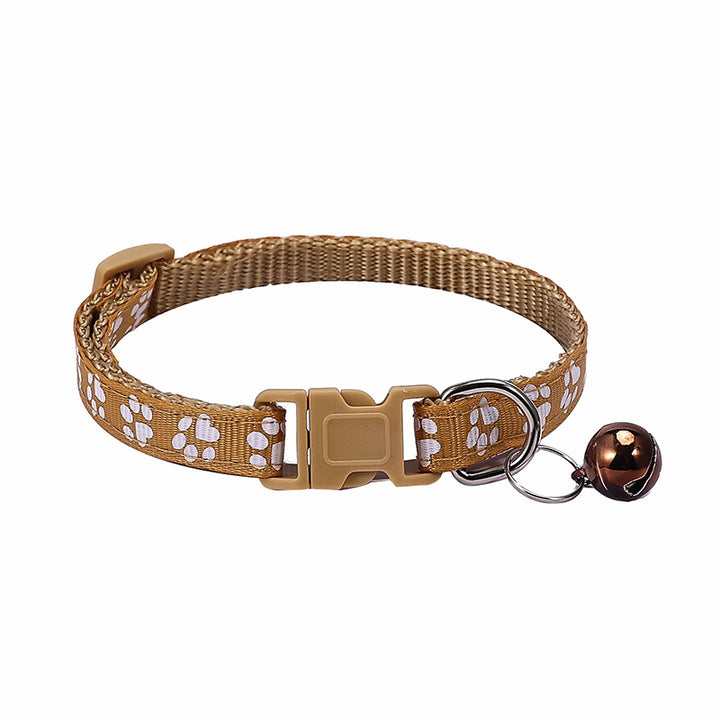 Dog Footprint Applique Bell Collar