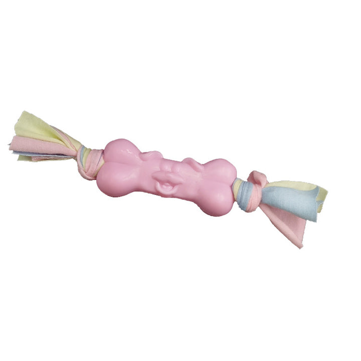 TPR Dog Bone Cotton Cloth Strips for Teeth Relief