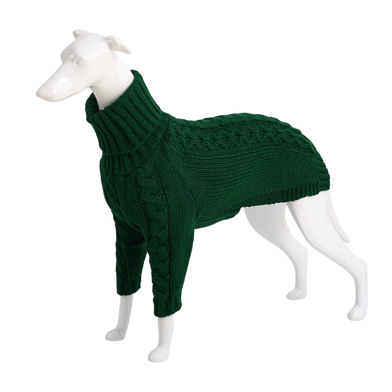 Winter Solid High Collar Dog Sweater solid color design