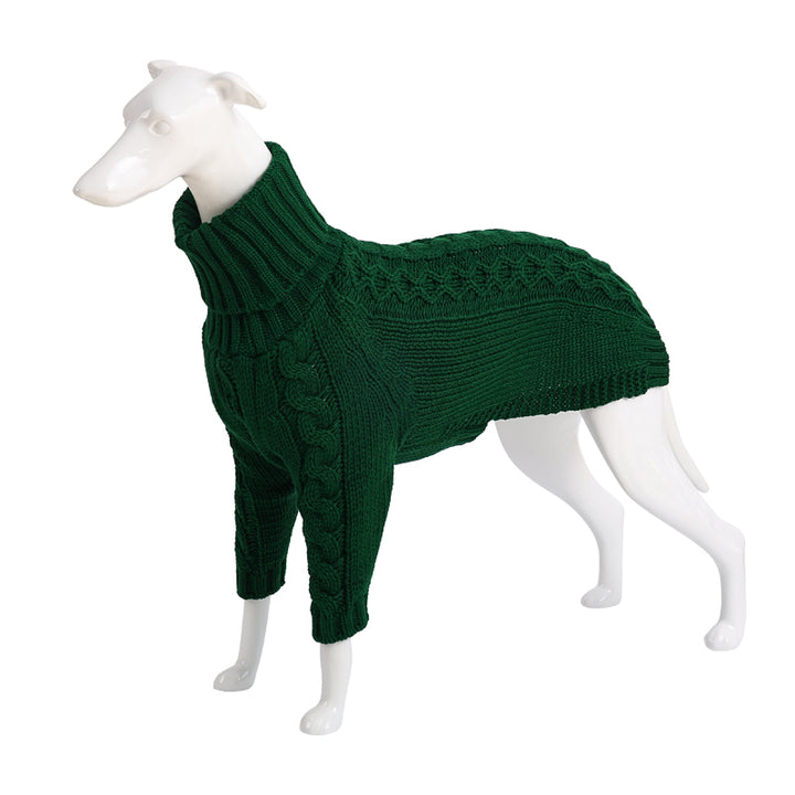 Winter Solid High Collar Dog Sweater solid color design
