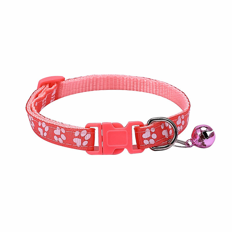 Dog Footprint Applique Bell Collar