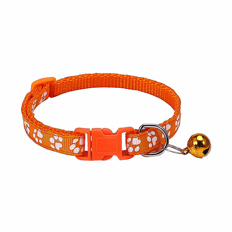 Dog Footprint Applique Bell Collar