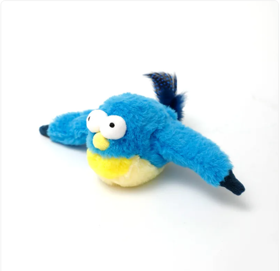 Interactive Plush Pet Toy - Sound &amp; Motion Jumping Fish or Flapping Bird