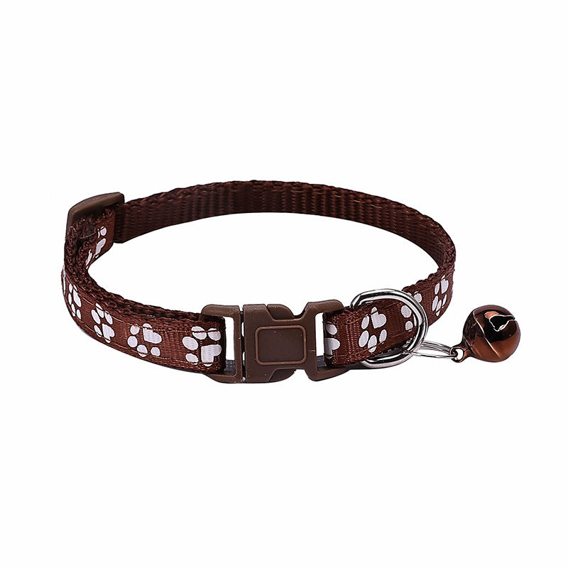 Dog Footprint Applique Bell Collar