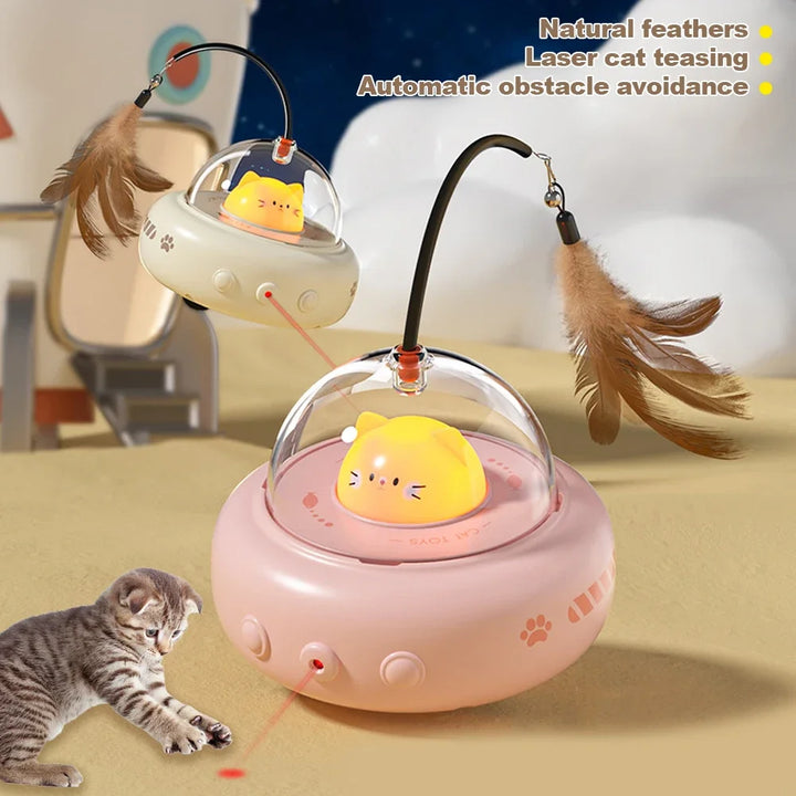 Smart Teaser Cat Toy Electric UFO Cat Teaser Stick