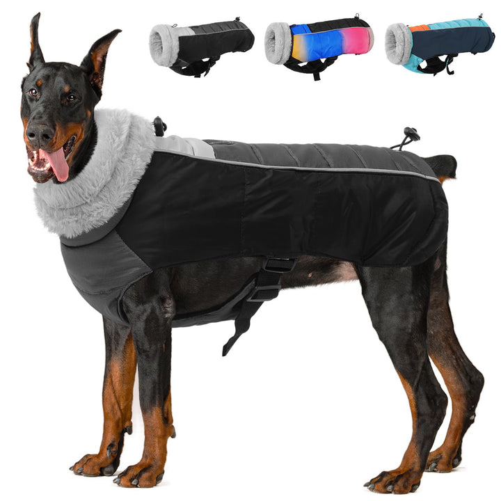 ASENKU Warm Dog Winter Coat Waterproof Windproof Dog Coats for Medium Dogs Soft Fleece Dog Winter Jacket Adjustable Dog Snow Jacket Turtleneck Dog Jacket for Medium Dogs (Black M)