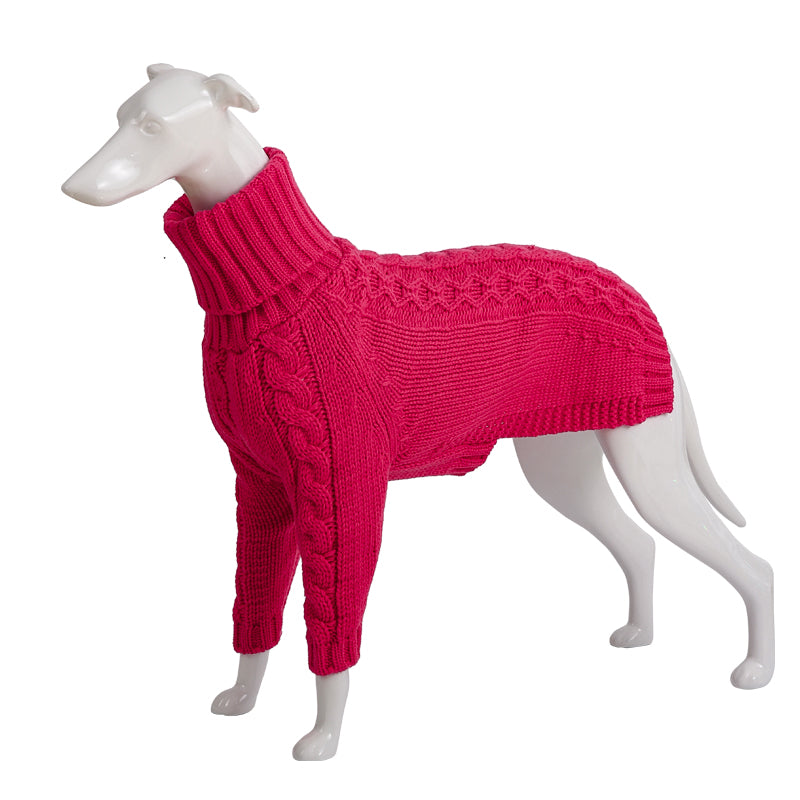 Winter Solid High Collar Dog Sweater solid color design