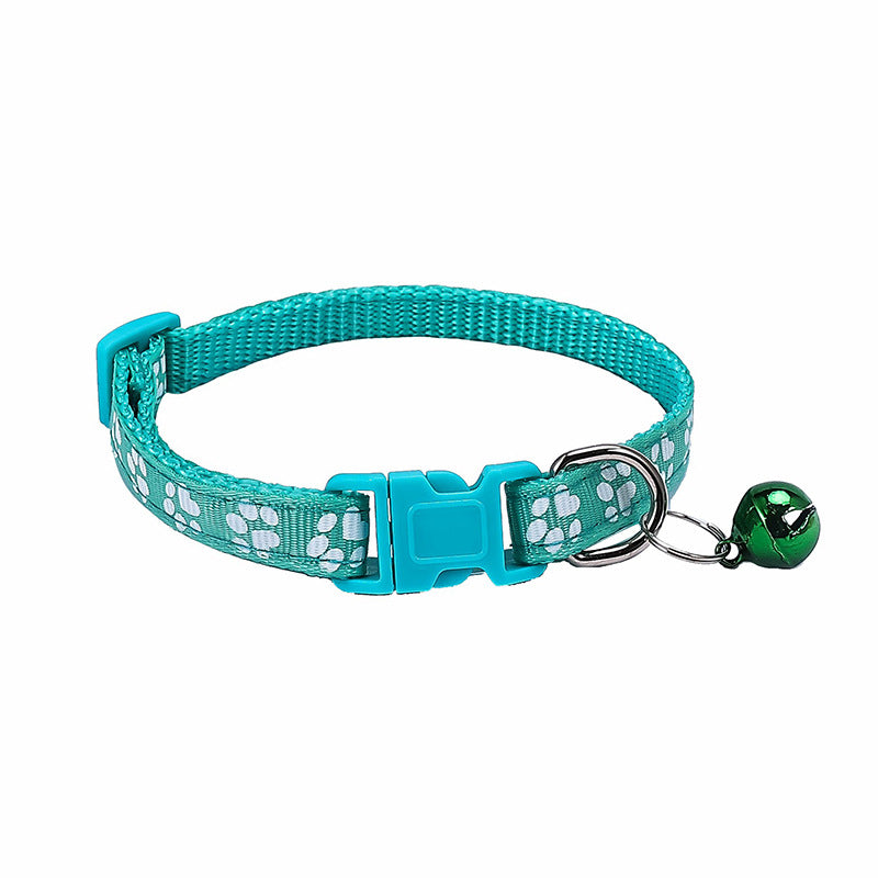 Dog Footprint Applique Bell Collar