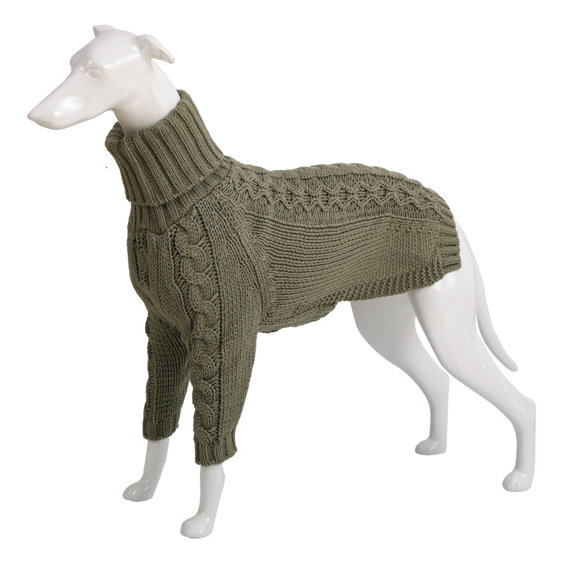 Winter Solid High Collar Dog Sweater solid color design