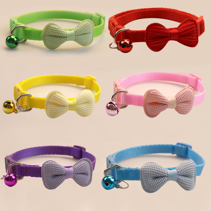 New Cute Cat Collar with Bow and Bell for Small Dogs