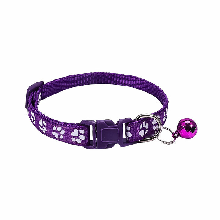 Dog Footprint Applique Bell Collar
