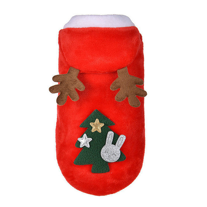 Warm Flannel Pet Dress for Christmas and New Year