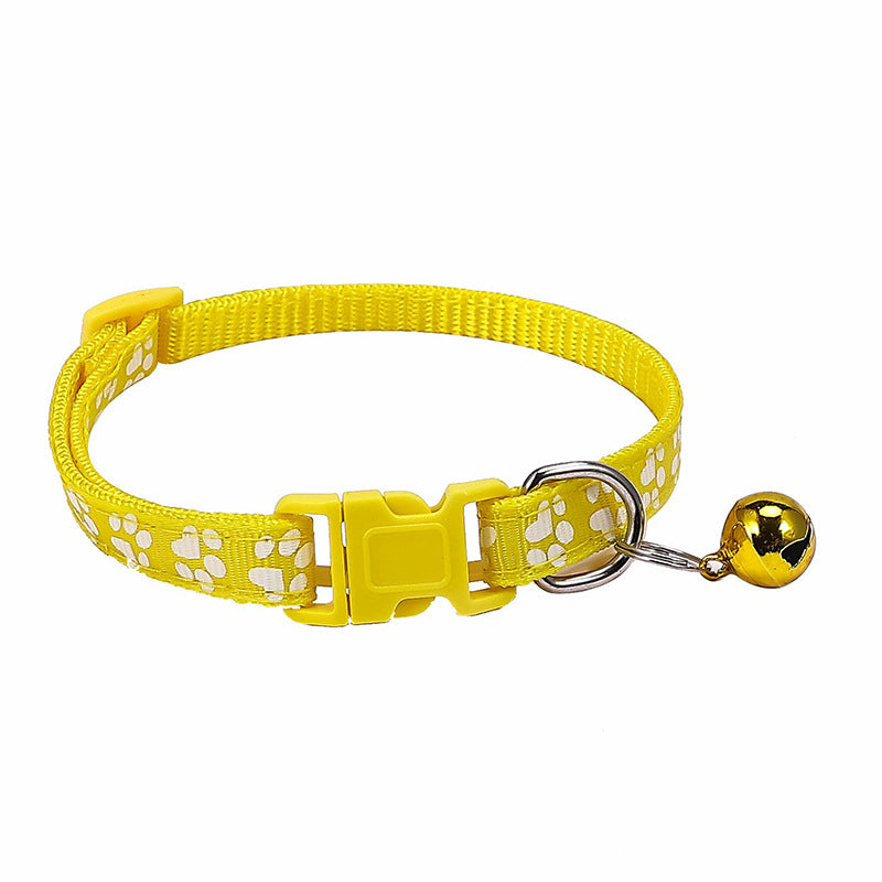 Dog Footprint Applique Bell Collar