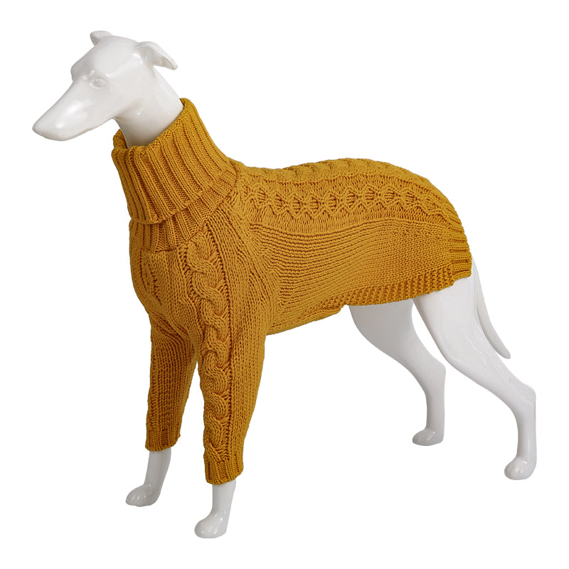 Winter Solid High Collar Dog Sweater solid color design