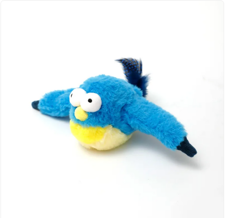 Interactive Plush Pet Toy - Sound &amp; Motion Jumping Fish or Flapping Bird