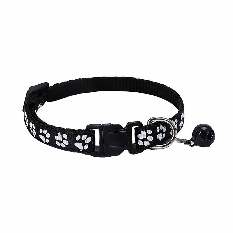 Dog Footprint Applique Bell Collar
