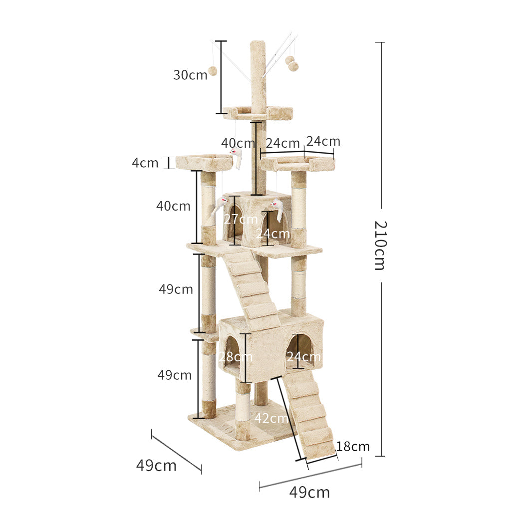 NNEIDS PaWz Cat Tree Scratching Post Scratcher Beige