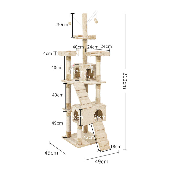NNEIDS PaWz Cat Tree Scratching Post Scratcher Beige